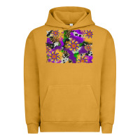 Pigment Peanut Butter mardi gras sunflower cowhide leopard and glitter background Urban Hoodie - Artiststas
