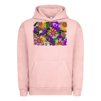 Pigment Salmon mardi gras sunflower cowhide leopard and glitter background Urban Hoodie - Artiststas