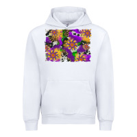 White mardi gras sunflower cowhide leopard and glitter background Urban Hoodie - Artiststas