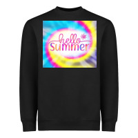 Black Hello Summer Tie Dye Tumbler Heavyweight Sweatshirt - CowCowDesign