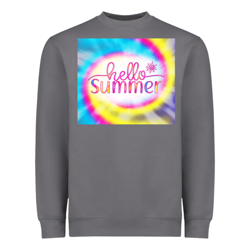 Hello Summer Tie Dye Tumbler Heavyweight Sweatshirt by CowCowDesign | Teevron