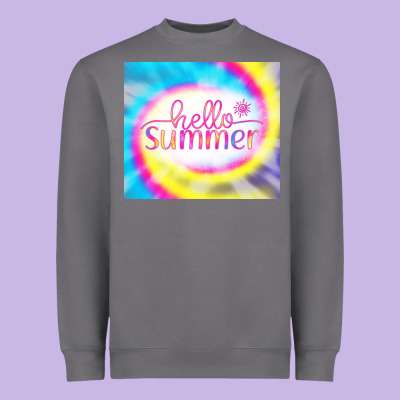 Hello Summer Tie Dye Tumbler Heavyweight Sweatshirt Designed By Cowcowdesign