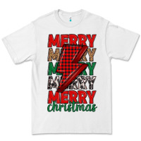 White merry christmas lightning bolt Premium Tee - MaliasSmallBusiness