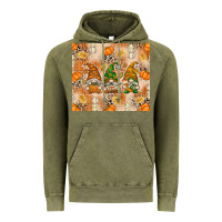 Vintage Olive fall with gnomes Vintage Hoodie - texasbilliewilder