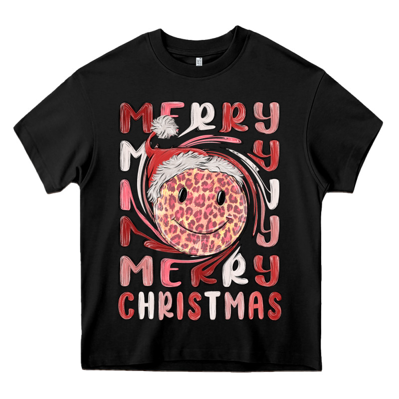 Merry Christmas Smiling Face Heavy Core Tee by MaliasSmallBusiness | Teevron