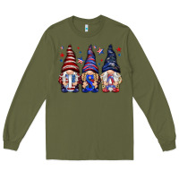 Army Green USA gnomies 4th of july Long Sleeve Tee - HowdyJamesFarm