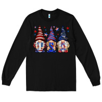 Black USA gnomies 4th of july Long Sleeve Tee - HowdyJamesFarm