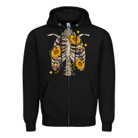 Black mardi gras chest sunflowers skeleton Zipper Hoodie - FaDigitalArtStudio