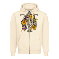 Sandshell mardi gras chest sunflowers skeleton Zipper Hoodie - FaDigitalArtStudio