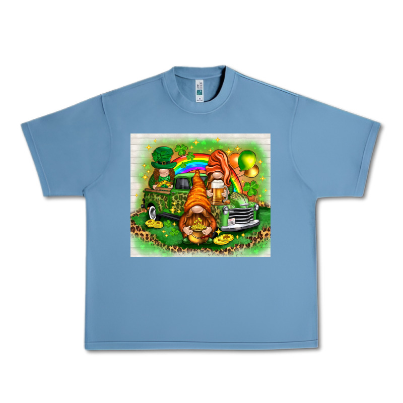 St Patricks Day Gnomies With Truck Urban Heavy Tee by NancyCooperArtShop | Teevron