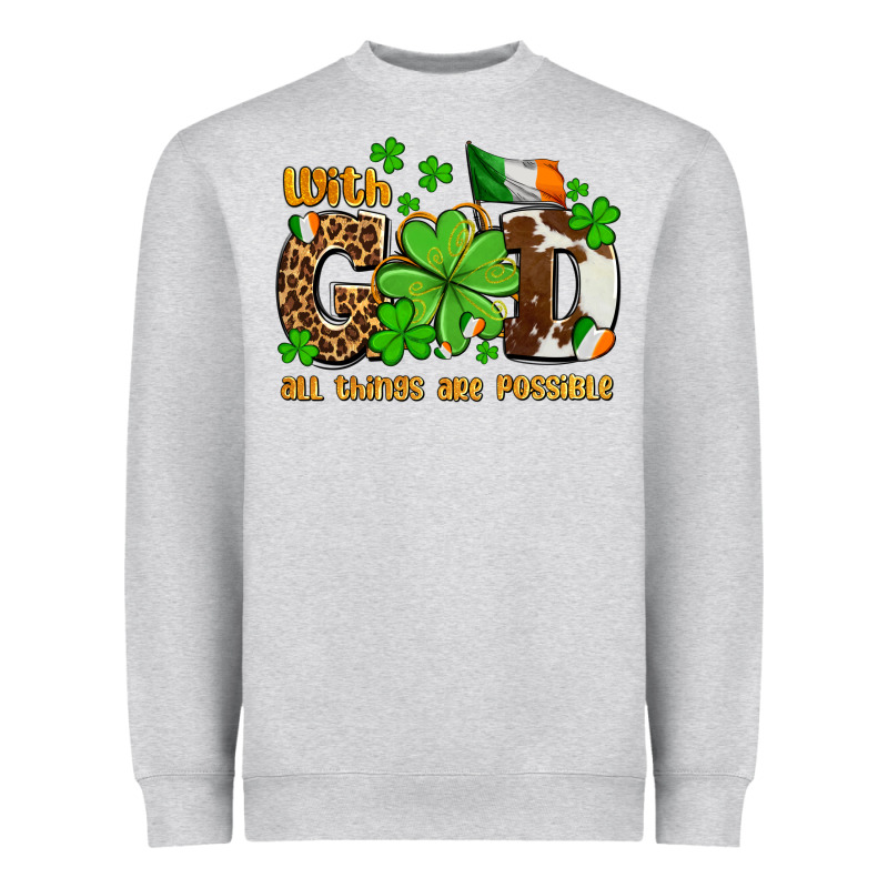 With God All Things Are Possible Heavyweight Sweatshirt by OliviaCreatesArt | Teevron