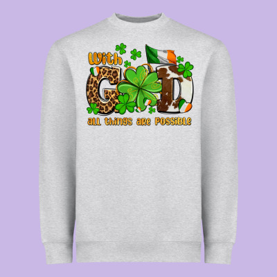With God All Things Are Possible Heavyweight Sweatshirt Designed By Oliviacreatesart
