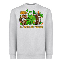 Heather Grey with god all things are possible Heavyweight Sweatshirt - OliviaCreatesArt