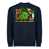Navy with god all things are possible Heavyweight Sweatshirt - OliviaCreatesArt