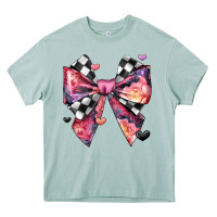 Arona coquette bow floral checkered pattern Heavy Core Tee - JahusDesignShop