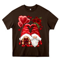Chocolate Brown valentines day gnomies Heavy Core Tee - NancyCooperArtShop