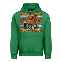 Emerald galloping horse aztec sunflower Urban Hoodie - Artiststas