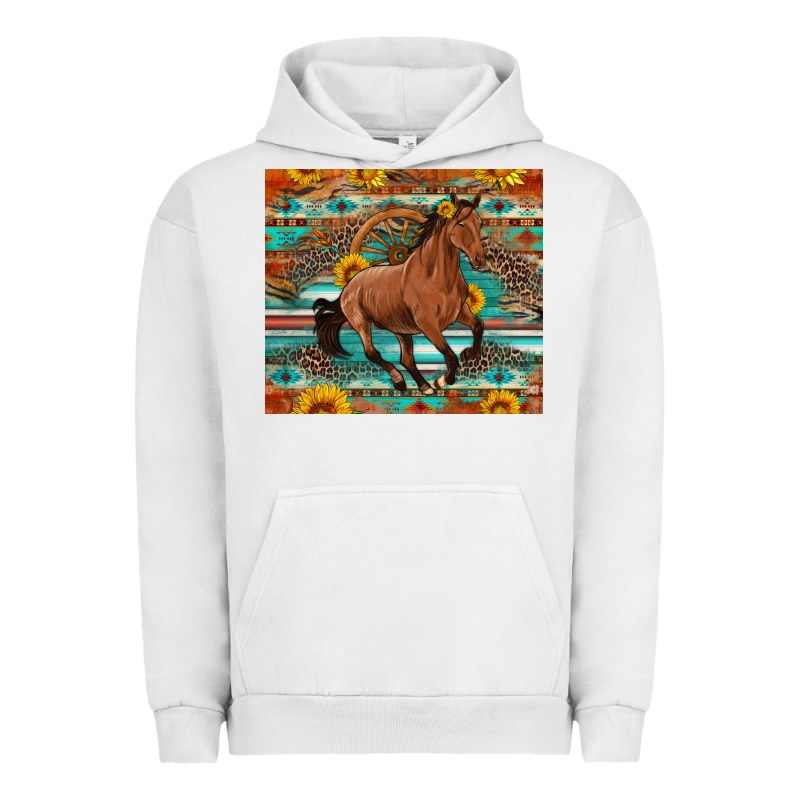 Galloping Horse Aztec Sunflower Urban Hoodie by Artiststas | Teevron