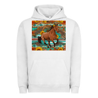 Pigment Lunar Rock galloping horse aztec sunflower Urban Hoodie - Artiststas