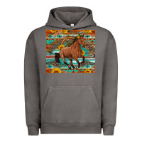 Pigment Tornado galloping horse aztec sunflower Urban Hoodie - Artiststas
