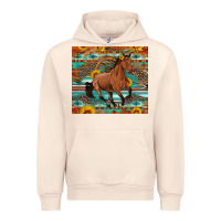 Sandshell galloping horse aztec sunflower Urban Hoodie - Artiststas