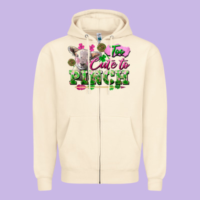 Too Cute To Pinch Zipper Hoodie Designed By Fadigitalartstudio