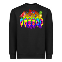 Black Hello Summer Tie Dye Heavyweight Sweatshirt - CowCowDesign