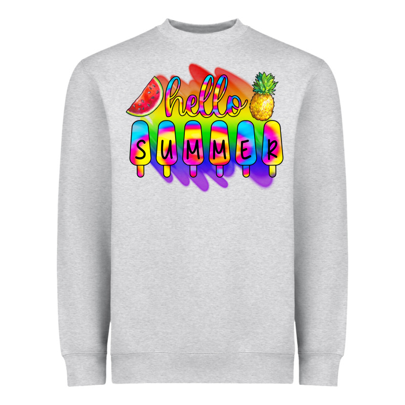 Hello Summer Tie Dye Heavyweight Sweatshirt by CowCowDesign | Teevron