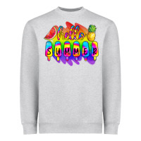 Heather Grey Hello Summer Tie Dye Heavyweight Sweatshirt - CowCowDesign