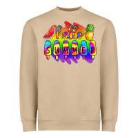 Mushroom Hello Summer Tie Dye Heavyweight Sweatshirt - CowCowDesign