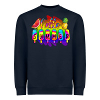 Navy Hello Summer Tie Dye Heavyweight Sweatshirt - CowCowDesign