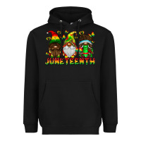 Black June Teenth Gnomes Heavyweight Hoodie - CowhideDigitalArt