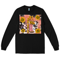 Black cowgirl boots sunflower Long Sleeve Tee - TumblerDesignByShophia