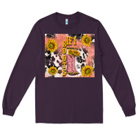Plum cowgirl boots sunflower Long Sleeve Tee - TumblerDesignByShophia