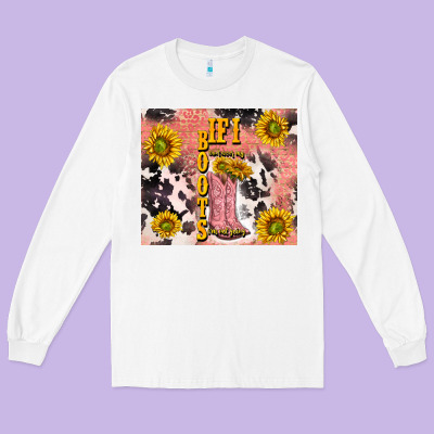 Cowgirl Boots Sunflower Long Sleeve Tee Designed By Tumblerdesignbyshophia
