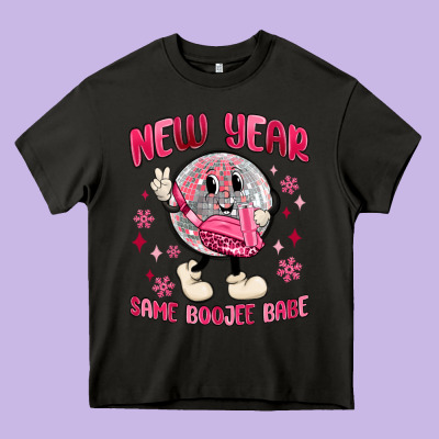 New Year Same Boojee Babe Heavy Core Tee Designed By Maliassmallbusiness