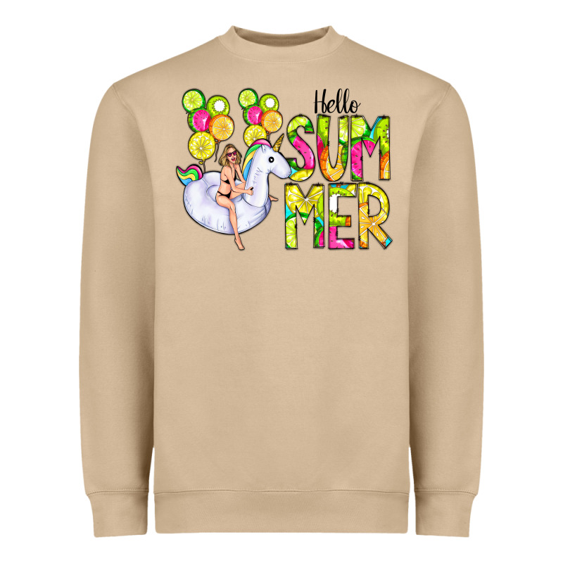 Hello Summer Unicorn Heavyweight Sweatshirt by CowCowDesign | Teevron