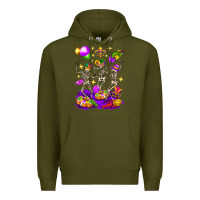 Army Green Mardi Gras Skeletons Premium Hoodie - BundleAndBundleShop