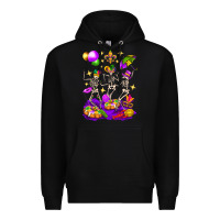 Black Mardi Gras Skeletons Premium Hoodie - BundleAndBundleShop