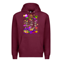 Burgundy Mardi Gras Skeletons Premium Hoodie - BundleAndBundleShop