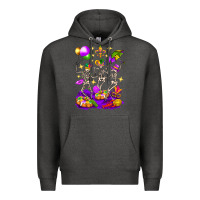 Charcoal Heather Mardi Gras Skeletons Premium Hoodie - BundleAndBundleShop