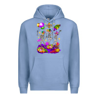 Colony Blue Mardi Gras Skeletons Premium Hoodie - BundleAndBundleShop