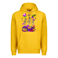 Lemon Mardi Gras Skeletons Premium Hoodie - BundleAndBundleShop