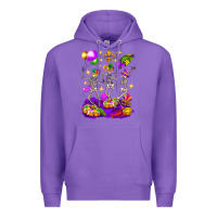 Purple Mardi Gras Skeletons Premium Hoodie - BundleAndBundleShop