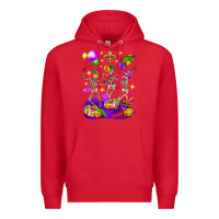 Red Mardi Gras Skeletons Premium Hoodie - BundleAndBundleShop
