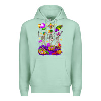 Seafoam Mardi Gras Skeletons Premium Hoodie - BundleAndBundleShop