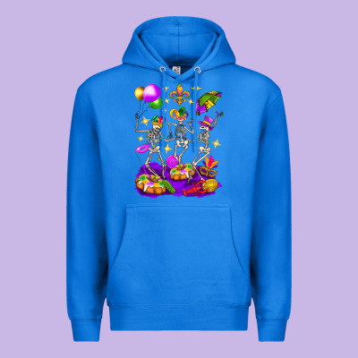 Mardi Gras Skeletons Premium Hoodie Designed By Bundleandbundleshop