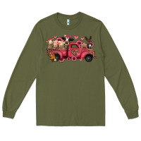 Army Green valentines day leopard farm animals truck Long Sleeve Tee - Jasminsmagicworld