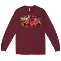 Burgundy valentines day leopard farm animals truck Long Sleeve Tee - Jasminsmagicworld