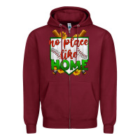 Burgundy no place like home baseball Zipper Hoodie - BundleAndBundleShop